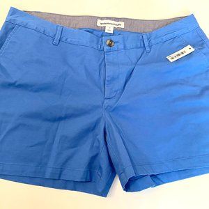 NWT Essentials Women's 5" Inseam Chino Shorts, Bright Blue, size 14